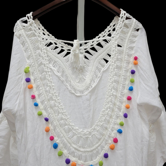 Shammar Women's Crochet Cover Up Beach Beachwear V-neck Sun Protection Large - Picture 7 of 9